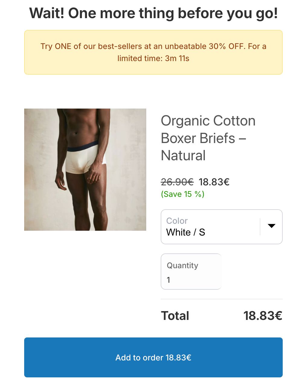 Post-purchase example