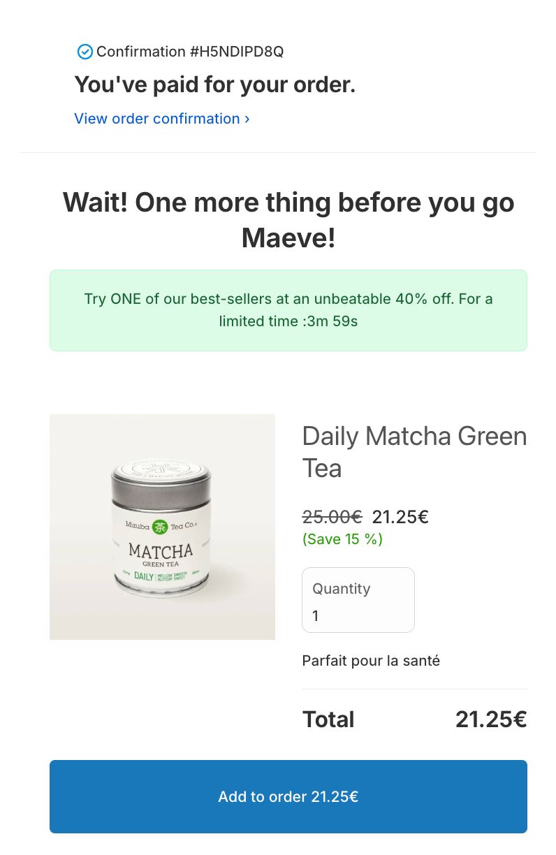 Post-purchase example